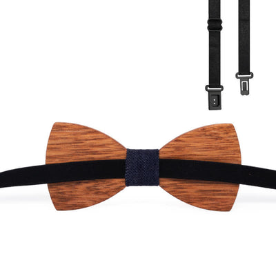 Men's Vintage Begonia Wooden Bow Tie