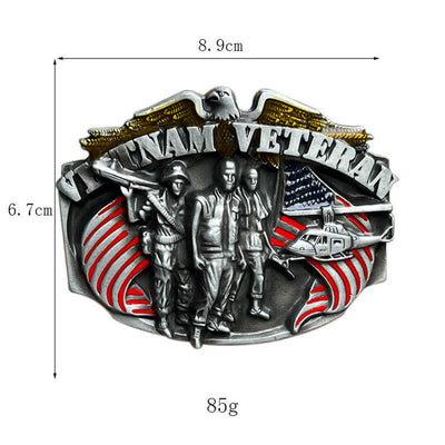 Men's DIY Vietnam Veteran Buckle Leather Belt