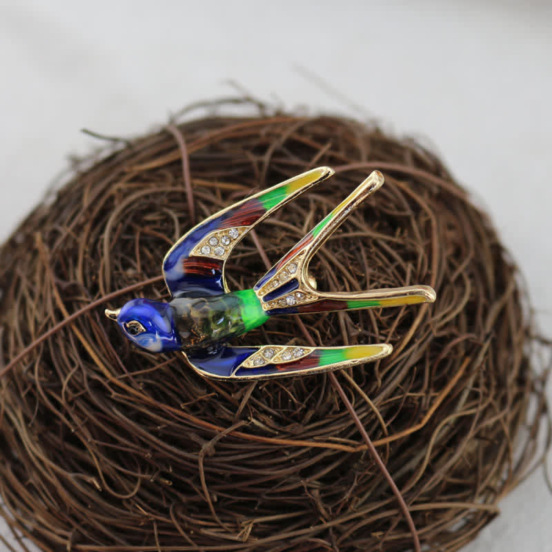 Women's Cute Enamel Swallow Brooch