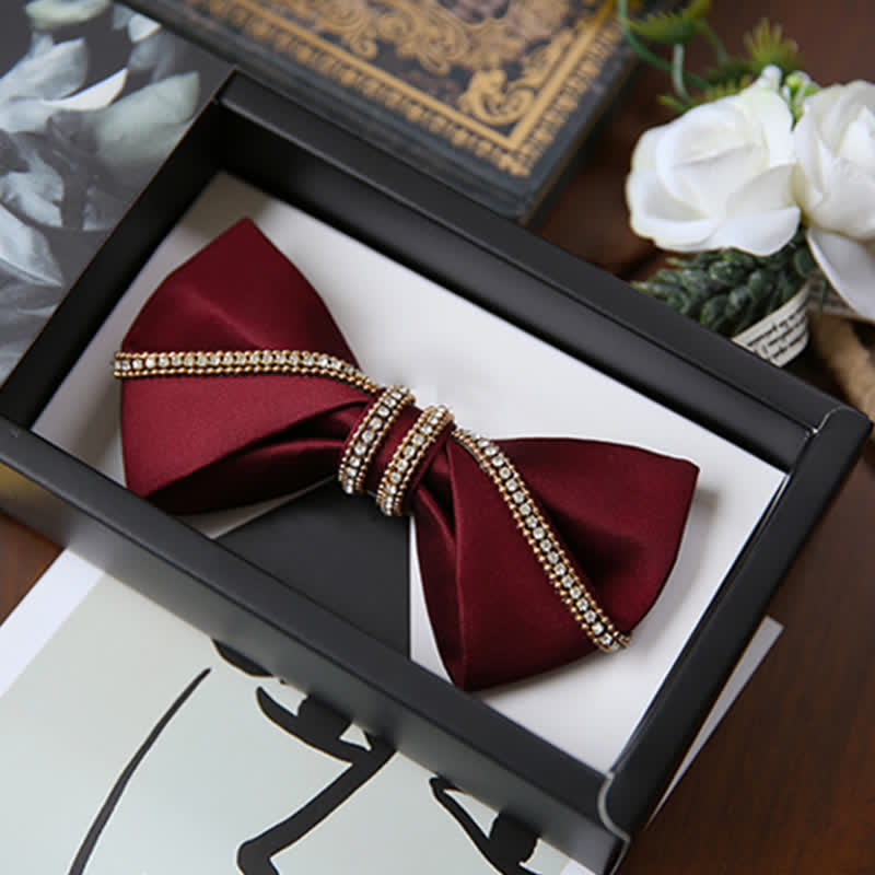 Men's Elegant Chain Bow Tie Pocket Square