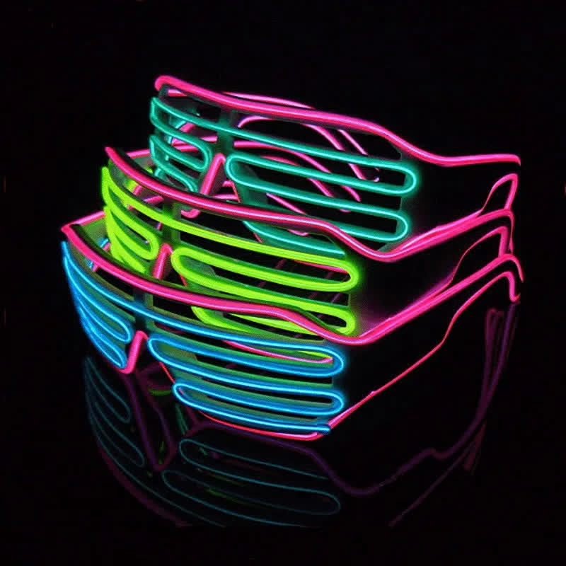 Modern Shutter Form Glowing LED Carnival Glasses