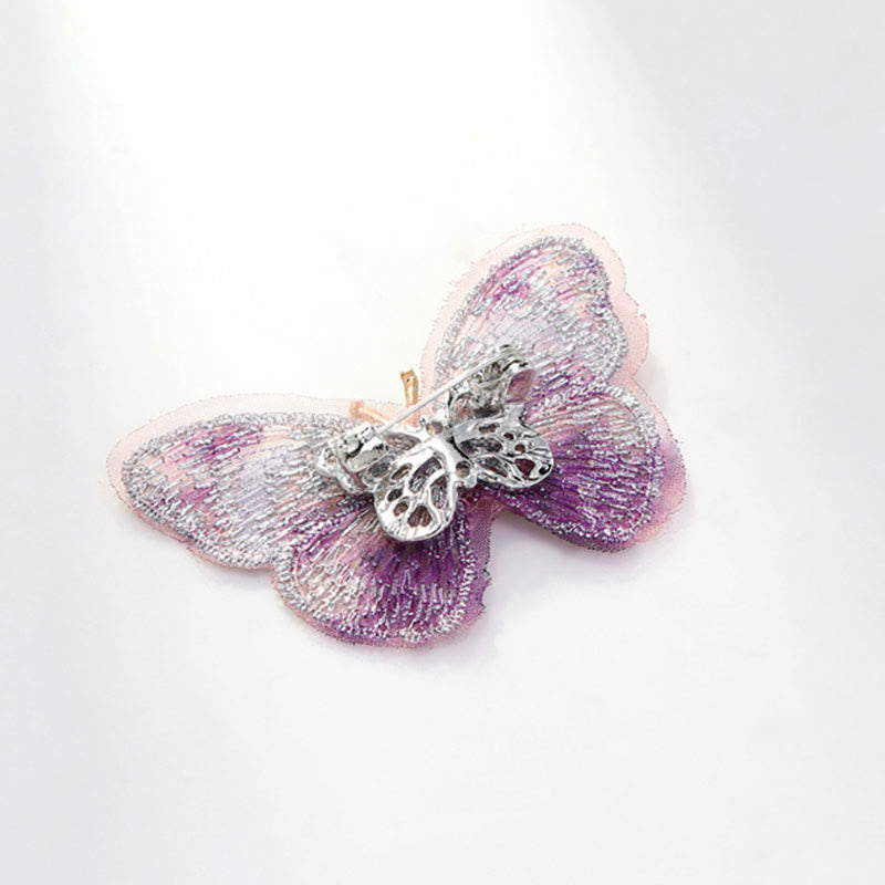 Women's Dreamy Embroidery Butterfly Brooch