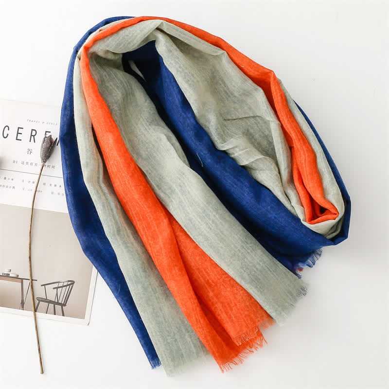 Women's Lightweight Mixed Color Stitching Scarf