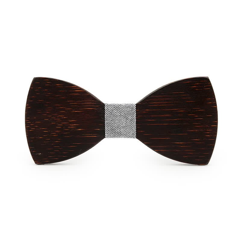 Men's Novelty Black Wooden Bow Tie