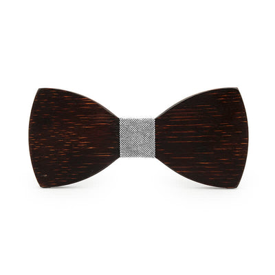 Men's Novelty Black Wooden Bow Tie