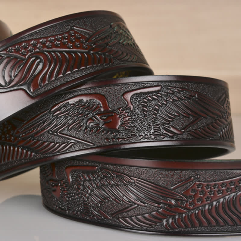 Men's Mighty Eagle Sharp Claw Automatic Buckle Leather Belt