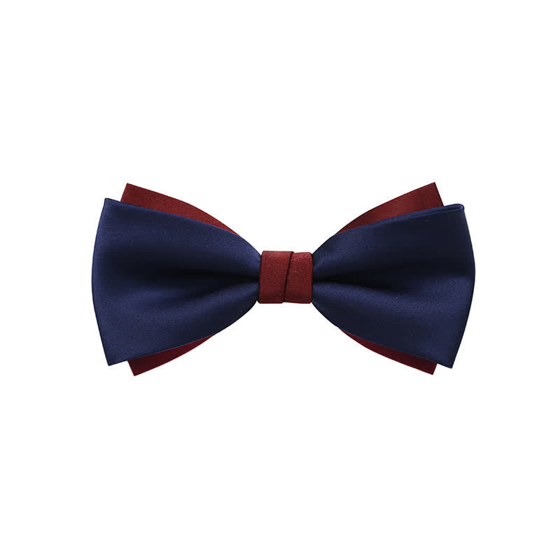 Men's Double-Layers Color Clash Bow Tie