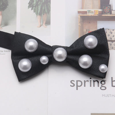 Artificial Pearls Dancing Party Bow Tie