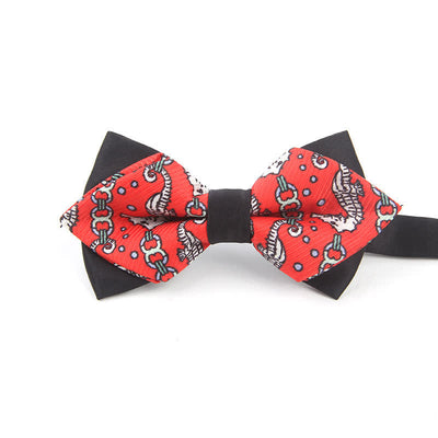 Men's Cartoon Sea Horse Pointy Bow Tie