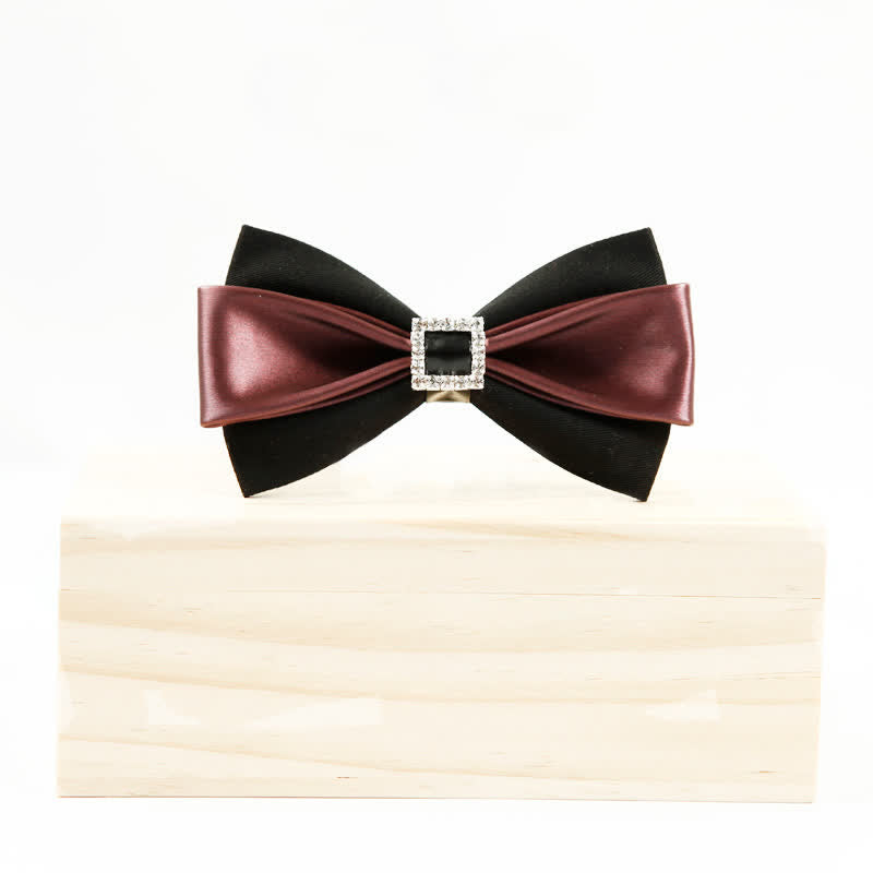 Men's Two Layer Sparkling Charm Bow Tie