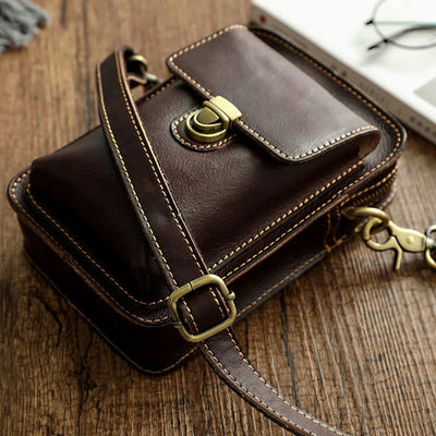 Vintage Vegetable Tanned Crossbody Leather Belt Bag