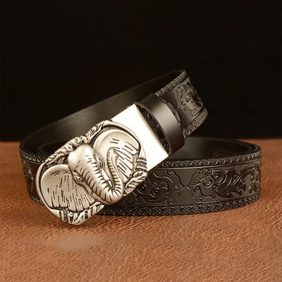 Men's Big-Eared Elephant Leather Belt