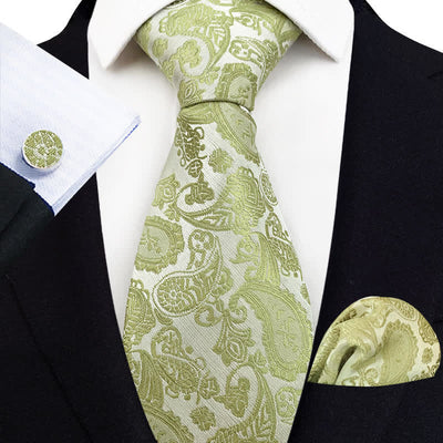 3Pcs Men's Exotic Paisley Necktie Set