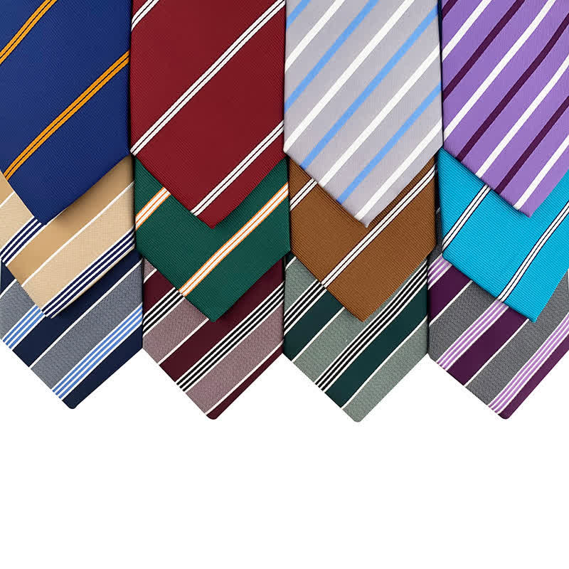 Men's Traditional Repp Striped Office Necktie