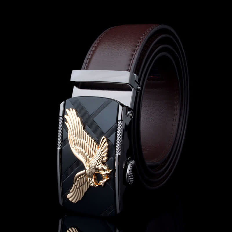 Men's Animal Eagle Automatic Buckle Leather Belt