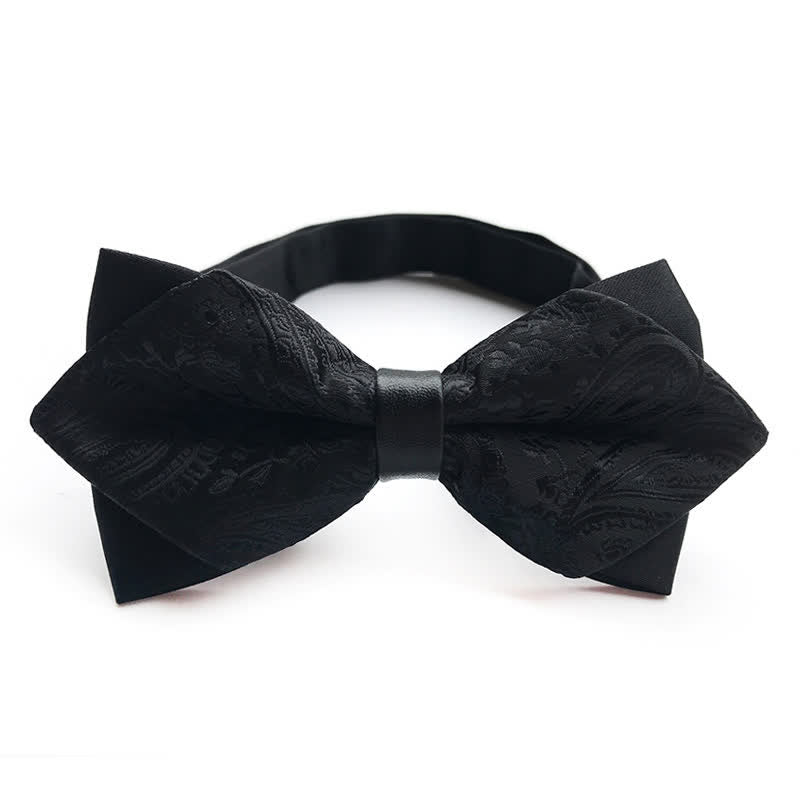 Men's Paisley Double-layer Pointed Bow Tie