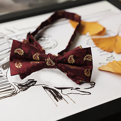 Men's Burgundy Series Gentleman Bow Tie