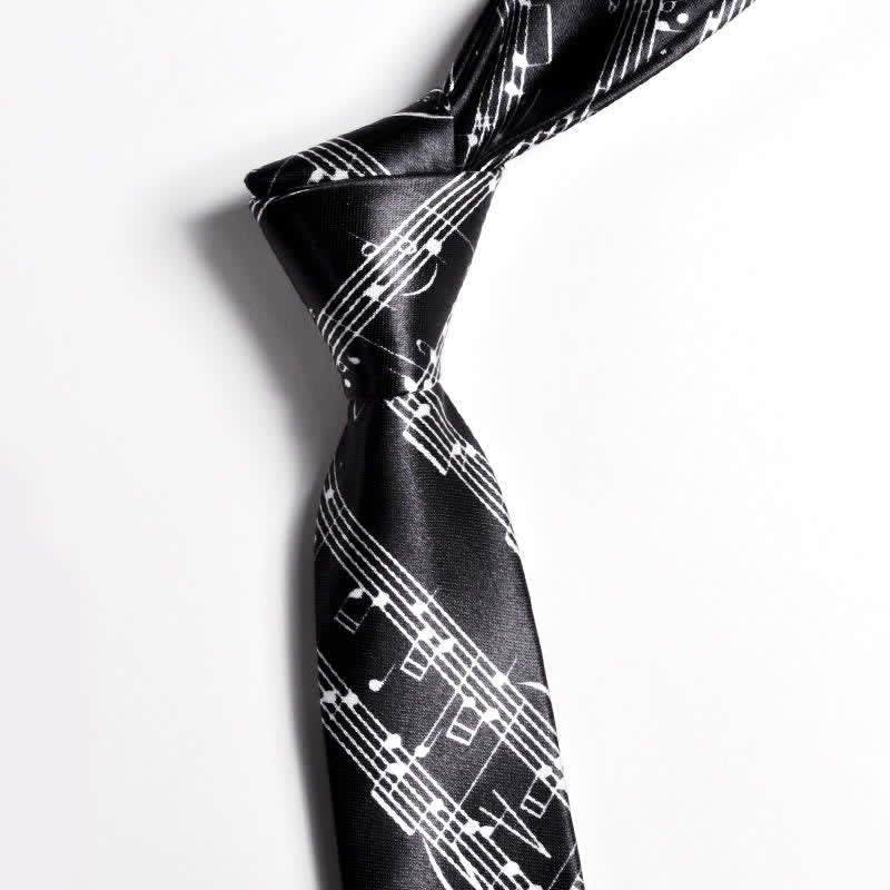 Men's Personality Piano Music Note Necktie