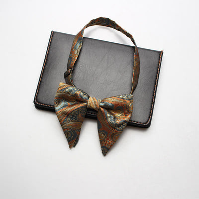 Men's Exotic Paisley Oversized Pointed Bow Tie