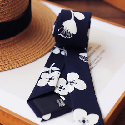 Men's Elegant Floral Skinny Necktie