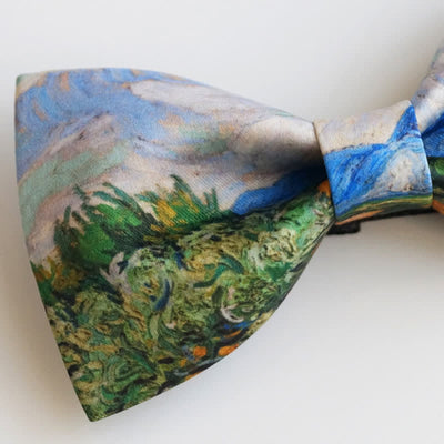 Men's Oil Painting Wheat Field Bow Tie